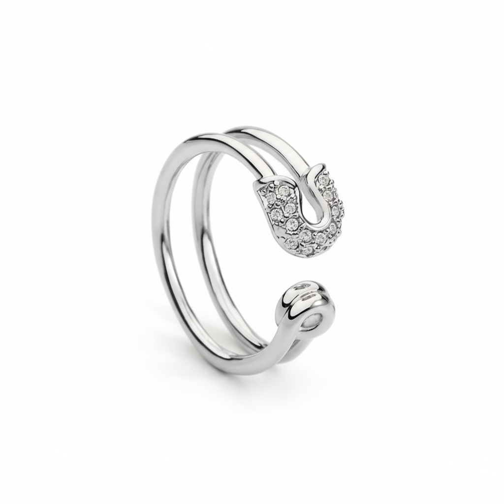 Zircon Double Band Open Ring