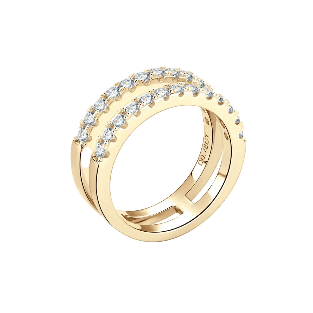 Double Layer Moissanite Ring