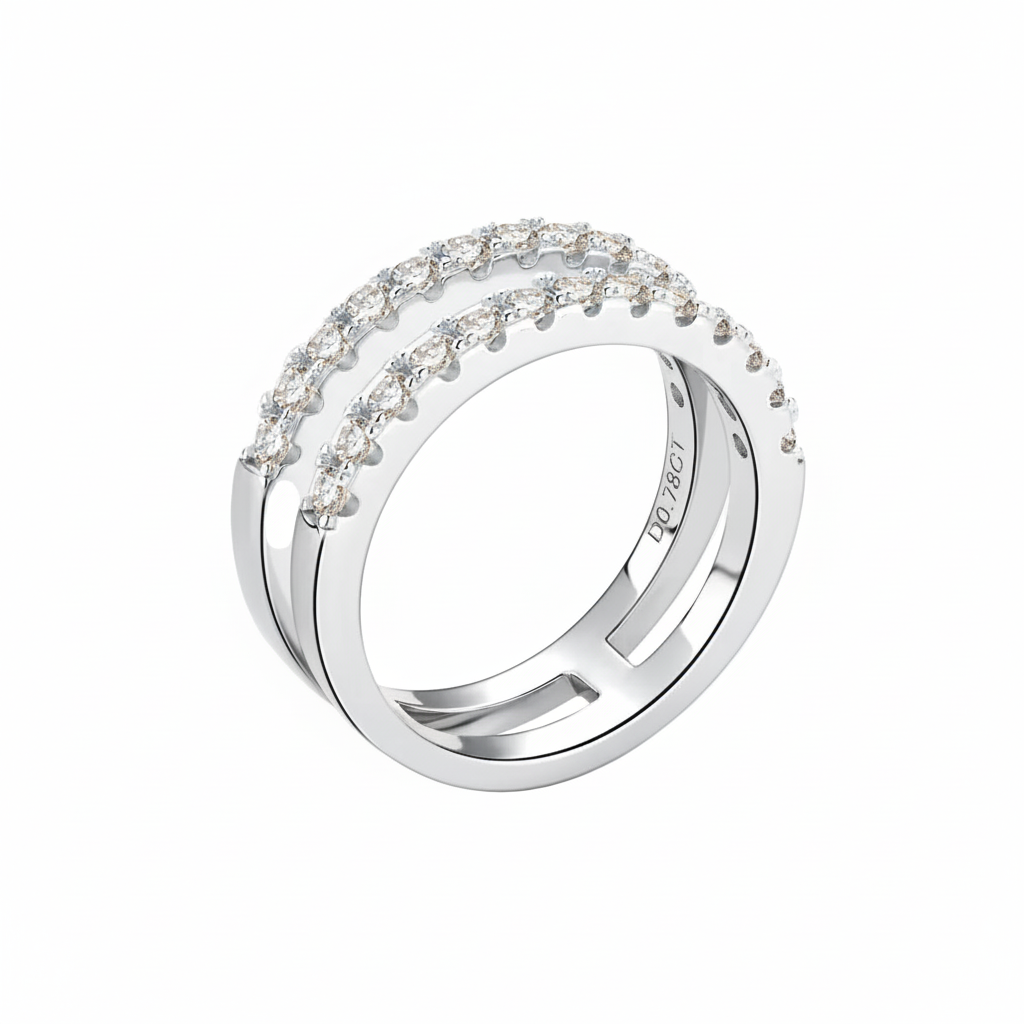 Double Layer Moissanite Ring