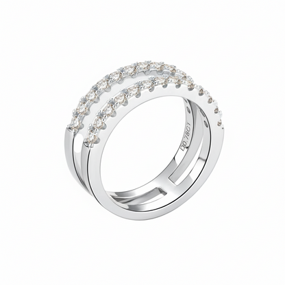 Double Layer Moissanite Ring