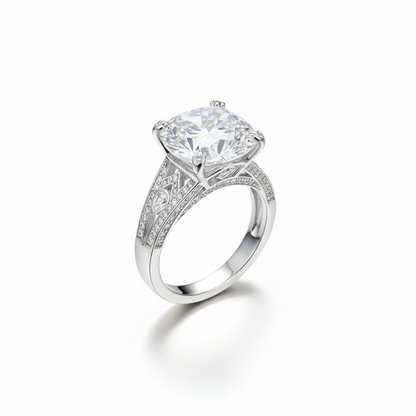 5 Carat Moissanite Silver Ring