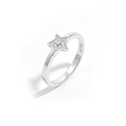 Zircon Star Silver Ring