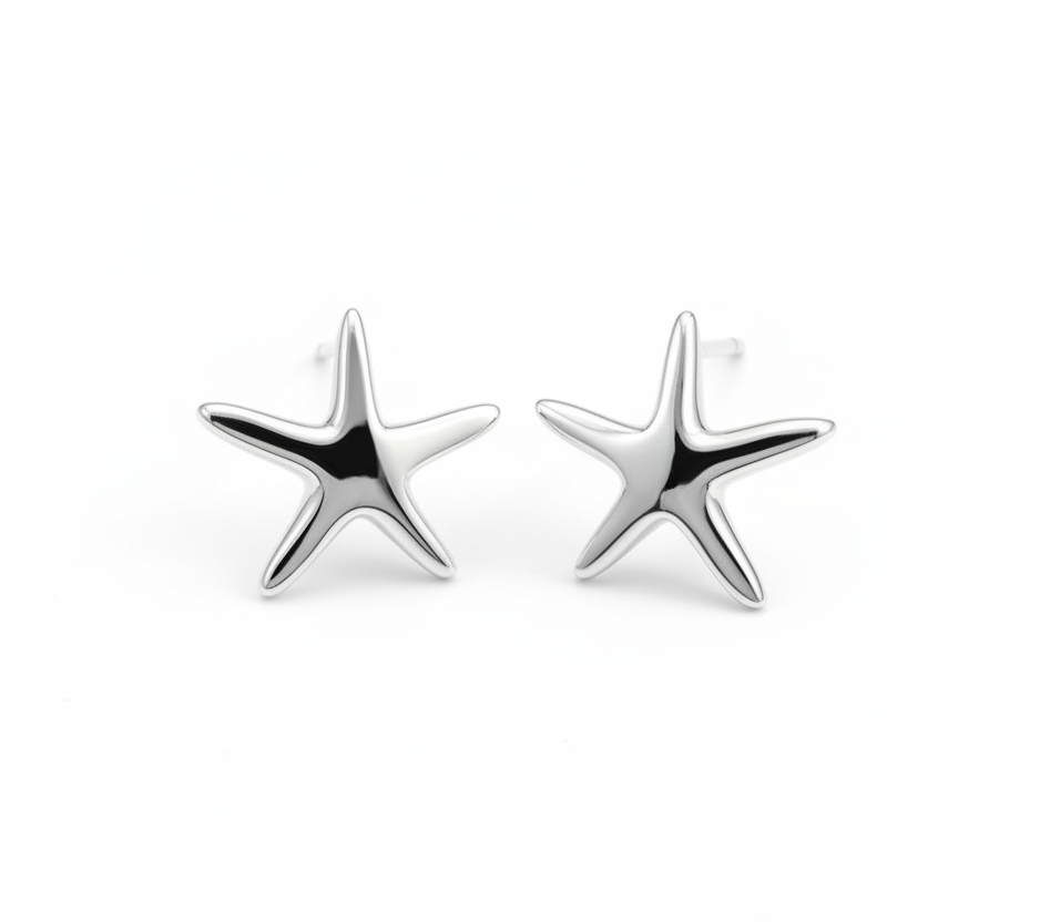 Star Silver Stud Earrings