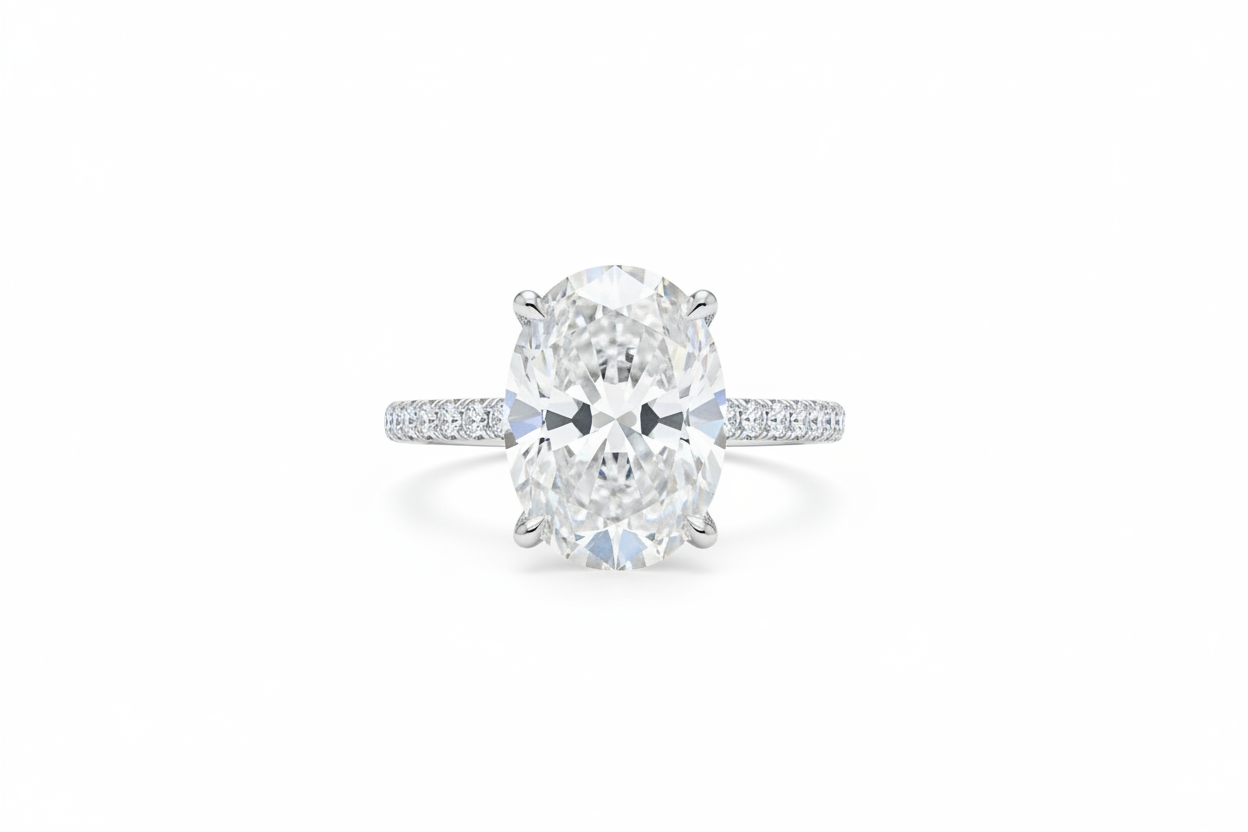 8 Carat Moissanite Silver Ring