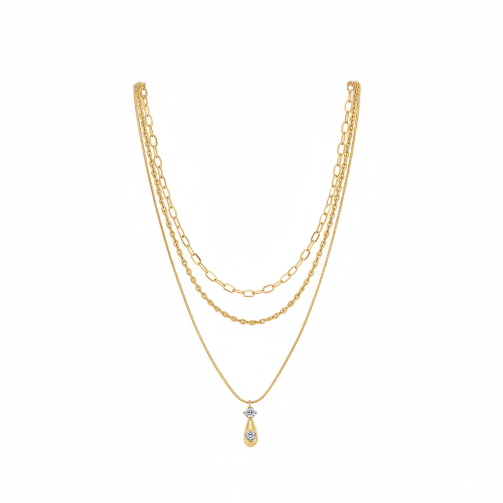 Three-Layered Pendant Necklace